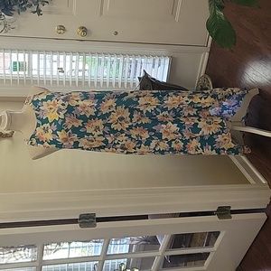 Ava & Viv teal white peach lavender floral maxi sundress halter tie back 2X New…